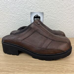 Y2K Harley Davidson Brown Leather Mule Clogs Womens Size 6.5